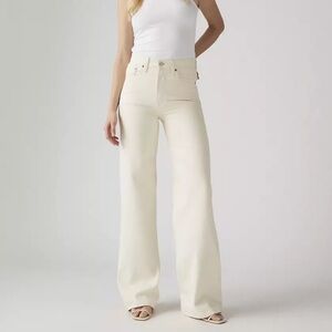 Levi's Cream Wide Leg Jeans